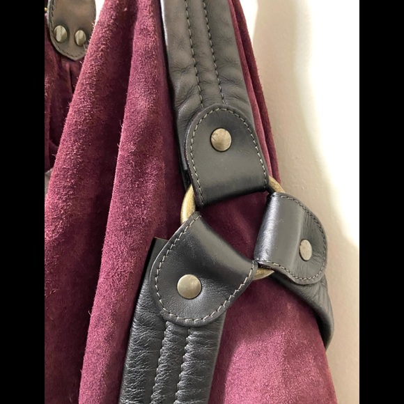 Maurizio Taiuti Italian Leather Shoulder Bag Wine Plum Color - Picture 8 of 14